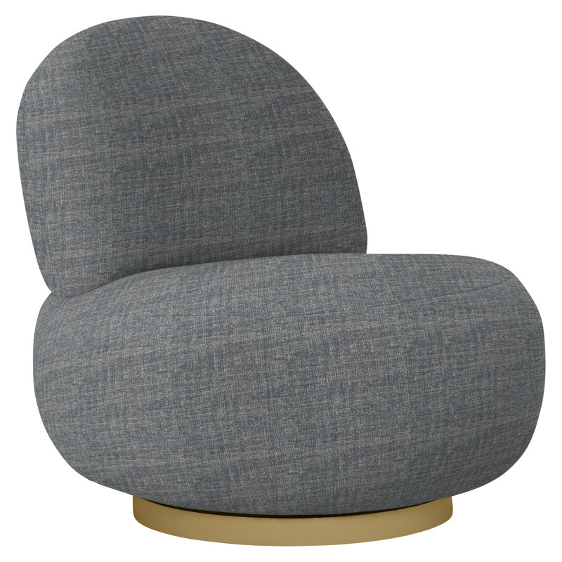 Lulu 29'' Wide Swivel Side Chair, Antique Gold, Dark Grey Chenille 5533-011