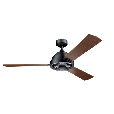 Pinion 60" 3-Blade Outdoor Standard Ceiling Fan with Wall Control Included