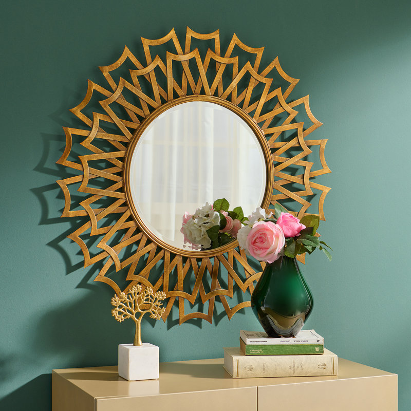 Metal Framed Wall Mounted Accent in Gold