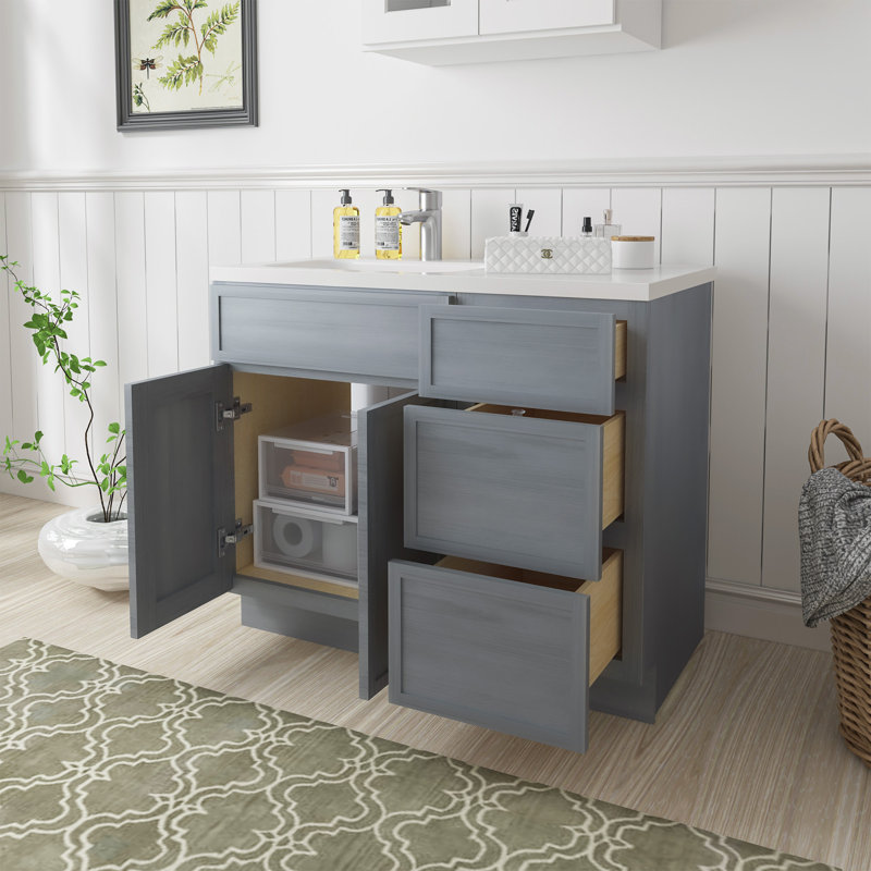 Base de meuble-lavabo simple 39 po seulement, Argent argent