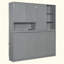 Lit escamotable mural avec armoire supérieure, tablettes, lit pliable peu encombrant avec éclairage et port USB-560398959