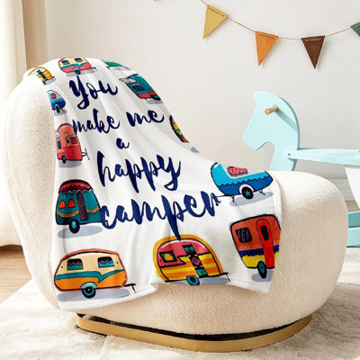 Jeté en molleton transparent ultra doux, You Make Happy Camper