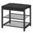 3-Tier Shoe Storage Bench with PU Seat Cushion and Metal Mesh Shelves for Entryway-123166079