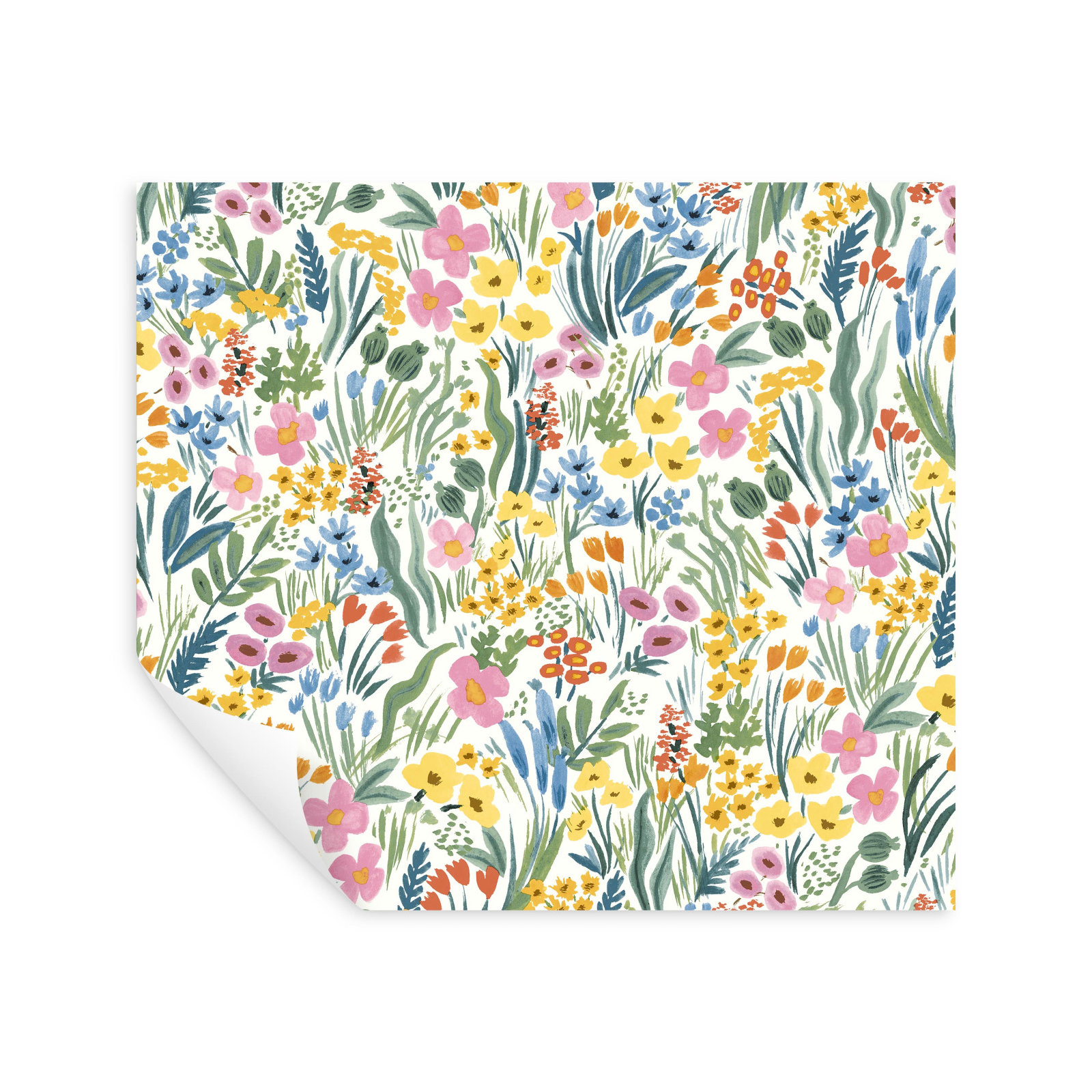 Lea Peel & Stick Wallpaper, White/Pink/Yellow