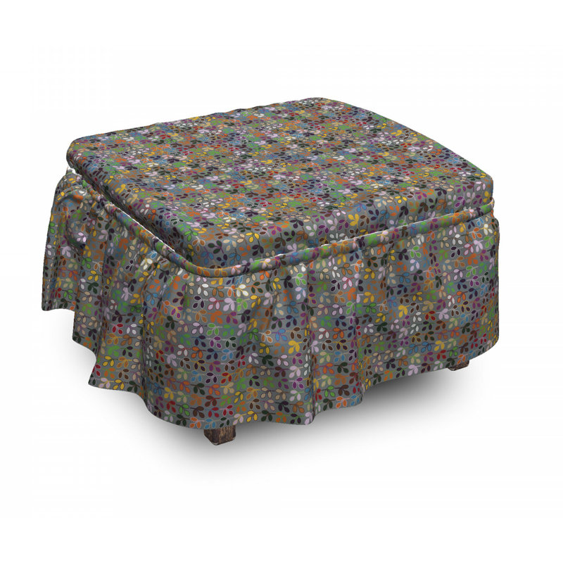 Housse pour repose-pieds de feuillage graphique