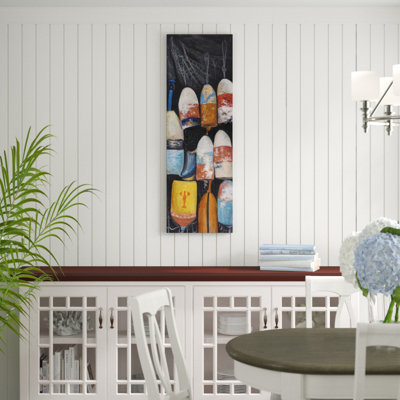 Bouées de homard rétro-reproduction de peinture acrylique sur toile tendue