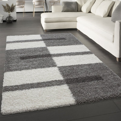 Curron Geometric Shag Area Rug