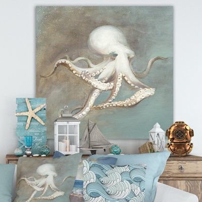 Animal Octopus Treasures from Sea Canvas Painting - Octopus Treasures