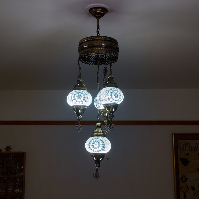 Nixa 4 - Light Antique Bronze Cluster Pendant