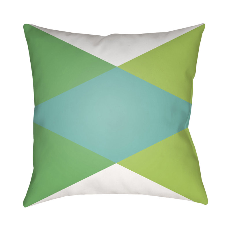 Moderne Geometric Outdoor Throw Pillow, Lime, 22" H  x 22" W x 5" D
