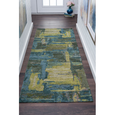 Tapis bleu/jaune/gris Asdsit