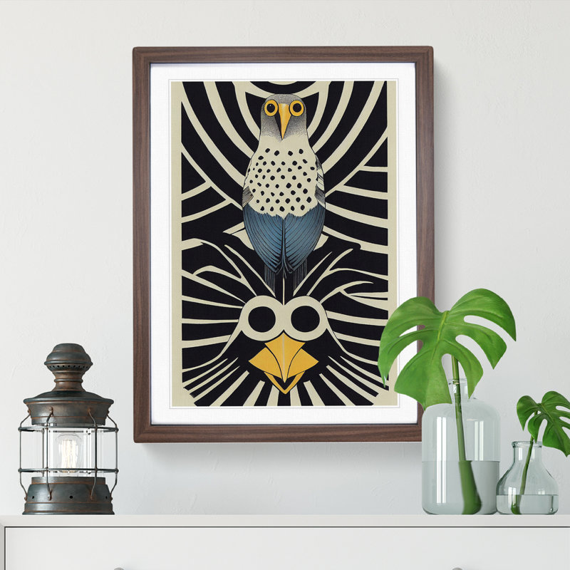 Bird - Single Picture Frame Print, 64cm H x 46cm W x 2cm D, Walnut
