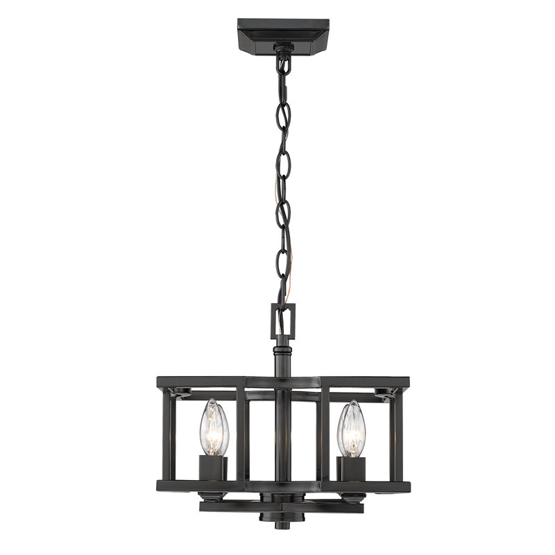 Plafonnier semi-encastré 4 lumières 12,5 po Ginette, Noir mat