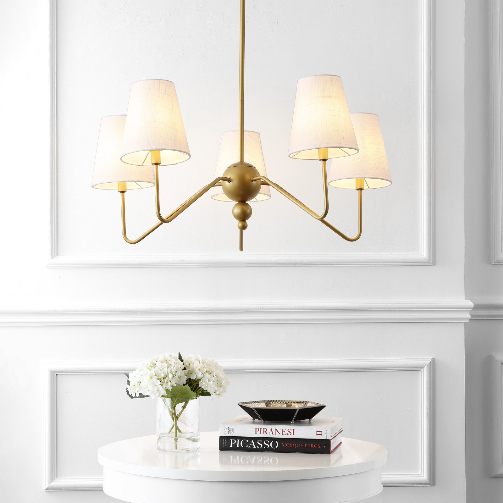 Jaya 5-Light Chandelier, Gold Painting