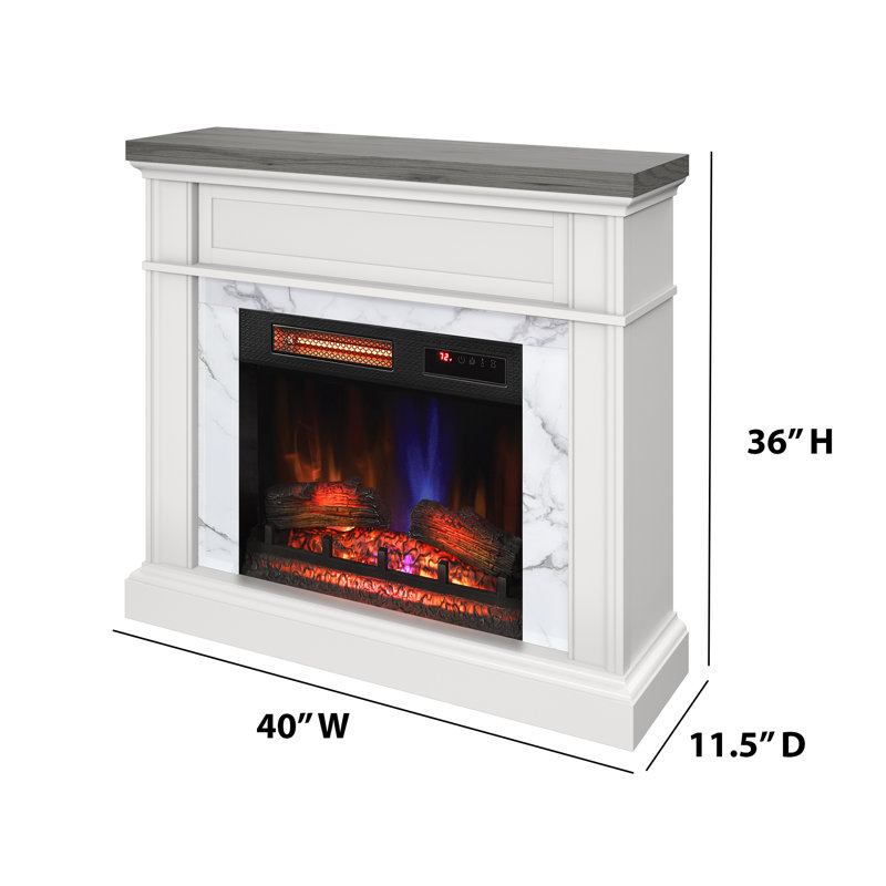Foyer électrique duraflame, blanc brillant