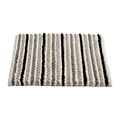 Alisbha Striped Chunky Bobble Bath Mat