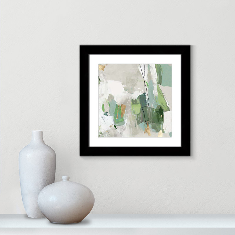 Enchanted Emerald II Print by Tom Reeves, 18.5" H x 18.5" W x 1.25" D, Black Cube Framed