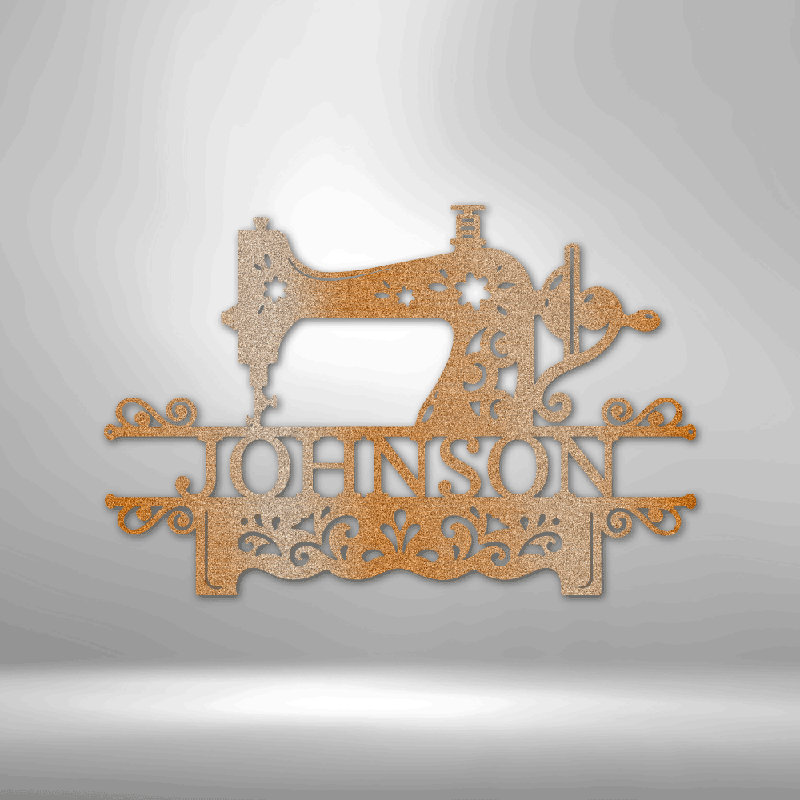 Monogramme de couture personnalisé, H 17 po x l 17,5 po x P 0,5 po, Oui, Cuivre