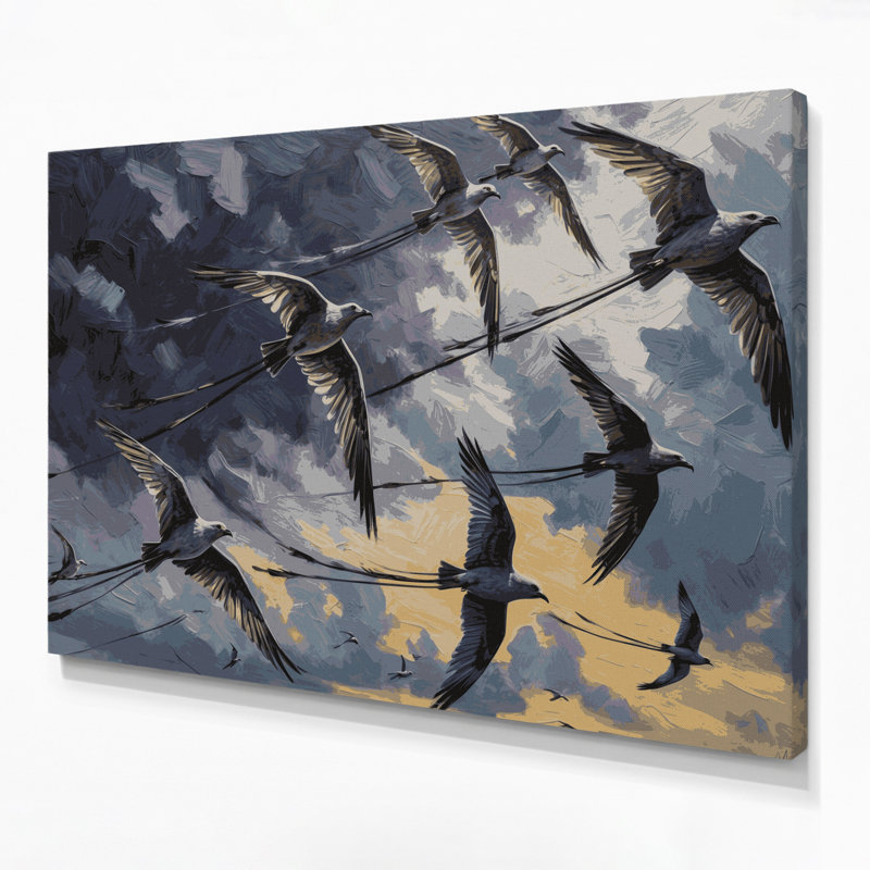 «Birds Mississippi Kite Grey», art mural sur toile, H 12 po x l 18 po