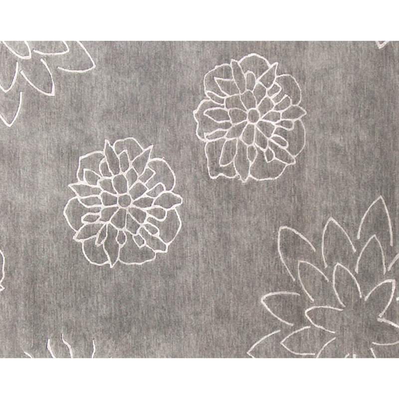 Himalayan Floral Area Rug in Gray