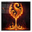 «Wine Glass Flame Abstract» par Rey Klimt, art mural en verre acrylique-77296653