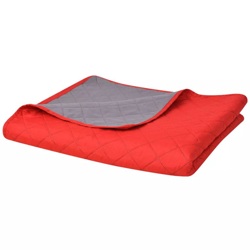 Kleoniki Modern & Contemporary Bedspread, 170 x 210 cm, Red/Grey