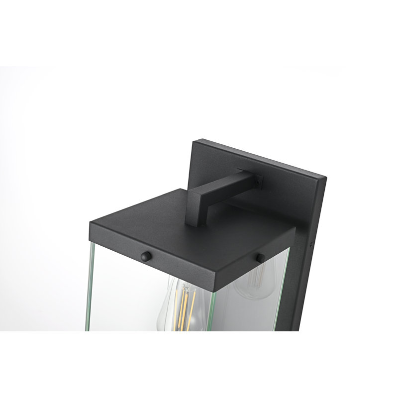 Julien Outdoor Wall Sconce in Black, 21" H x 8" W x 10" D