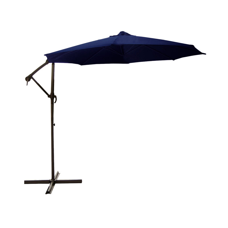 Parasol d'extérieur de 9,5 pi avec manivelle bleu marine, Marine