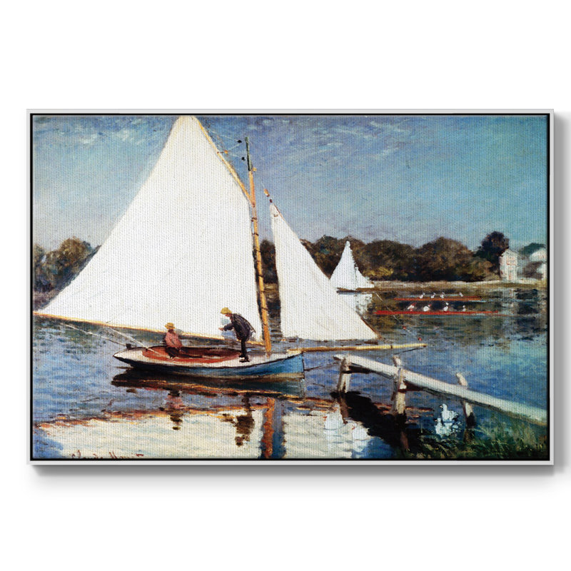 Monet sur toile, H 41 po x l 27 po x P 2 po, Blanc