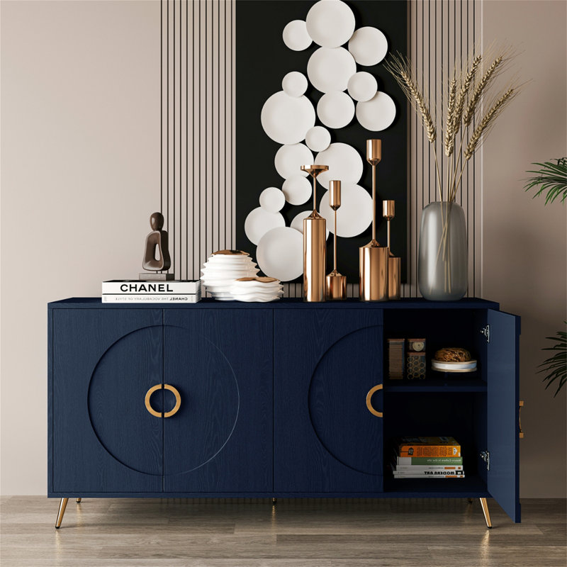 Armoire de rangement Buffet Modern, Bleu