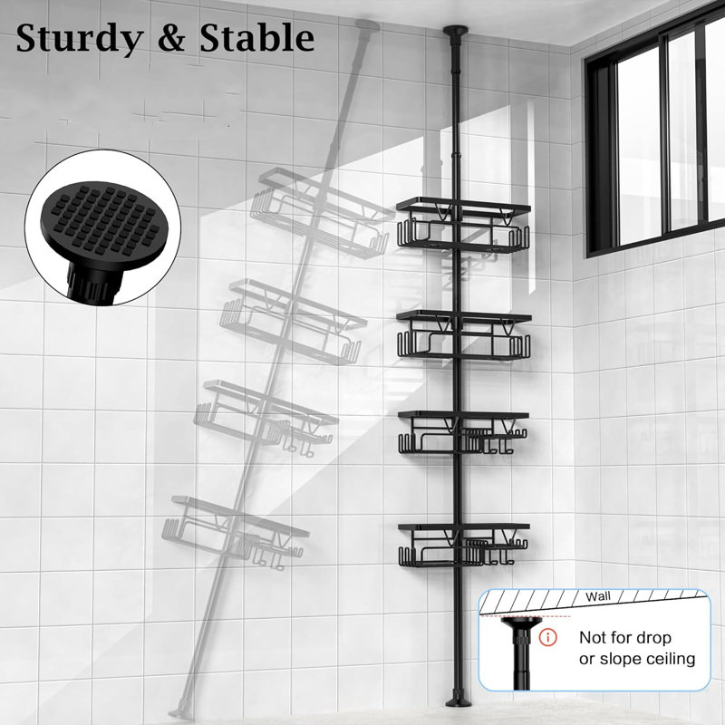 Steel Tension Bathroom Shelves