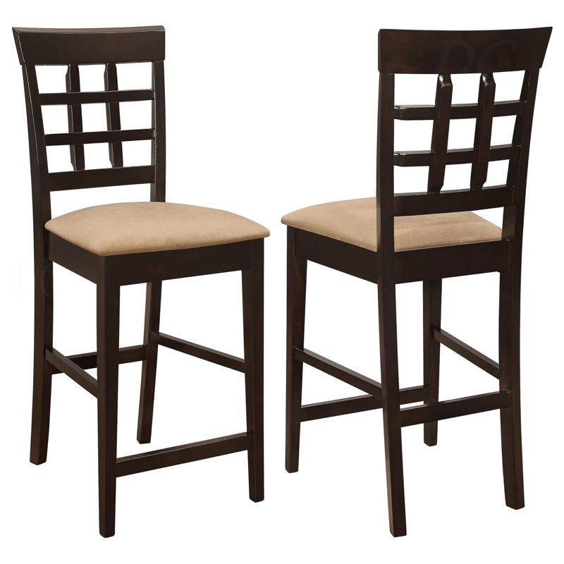 Tabourets à hauteur de comptoir beige et cappuccino (ensemble de 2)