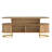  47.2" Oval Coffee Table With Curved Sliding Doors & Storage