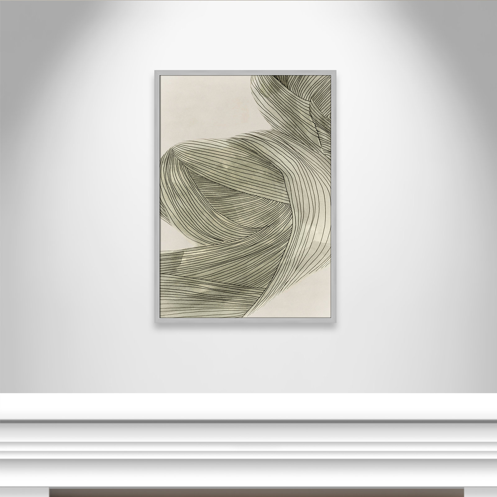 Anelis "Dreaming in Pastel II" Painting, 35.5" H x 25.5" W x 0.75" D, Matte Silver