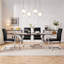 color Faux Leather Dining Chairs with Chrome Legs Upholstered Modern Design-1634756776