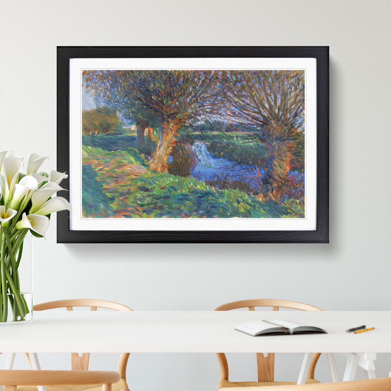 At Calcot by John Singer Sargent - Picture Frame Painting, 36cm H x 48cm W x 2cm D, Black Framed