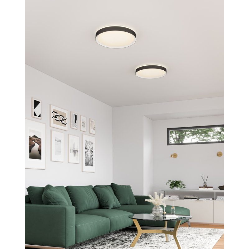 Essex 1 - Light LED Flush Mount, Black/Gold