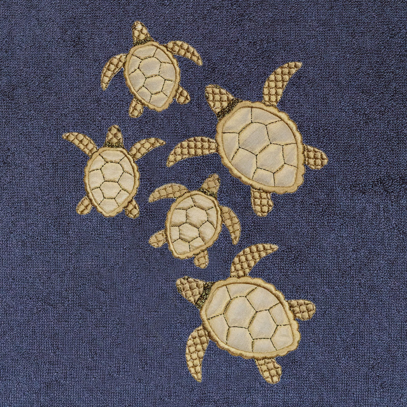 4 Piece 100% Turkish Cotton Towel Set, Marine
