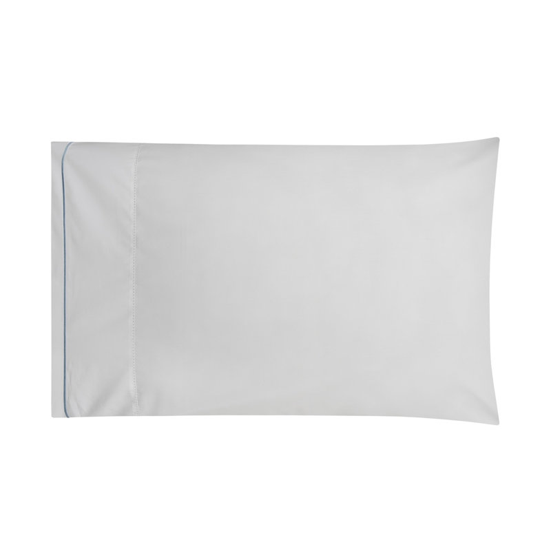 Sierra 100% Egyptian cotton percale sheet set, white-ocean blue, King