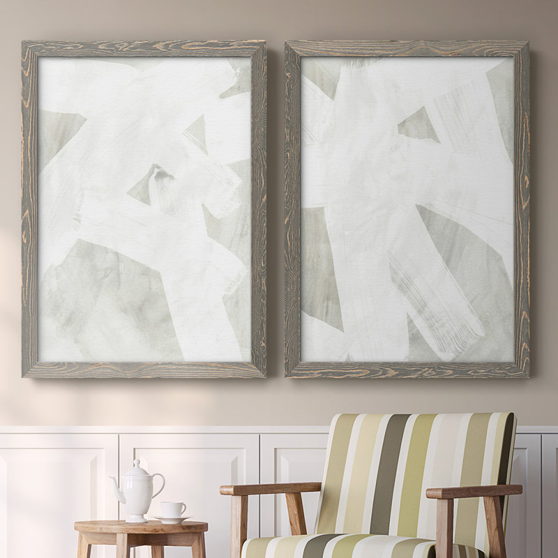 Pierre brossée I-Premium, toile encadrée - prête à être accrochée, H 27,5 po x l 75 po x P 1,5 po, Gris
