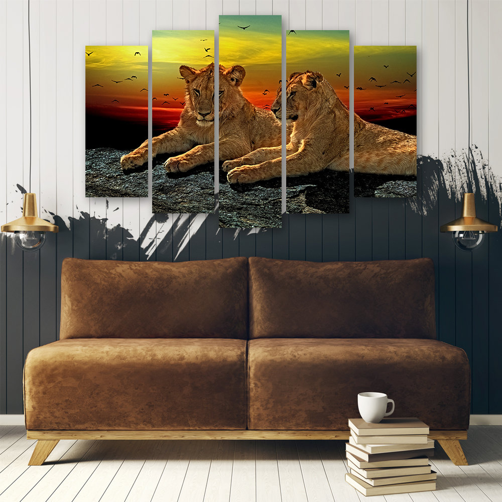 Leinwandbild Lion Savanna Africa