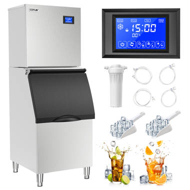 Commercial Ice Maker Machine 440lbs/24H, Stainless Steel Under