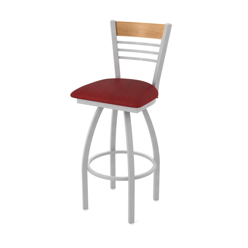 Tabouret de comptoir pivotant 880 Eleanor, Gris, Rouge foncé, Tabouret de comptoir (siège d’une hauteur de 25