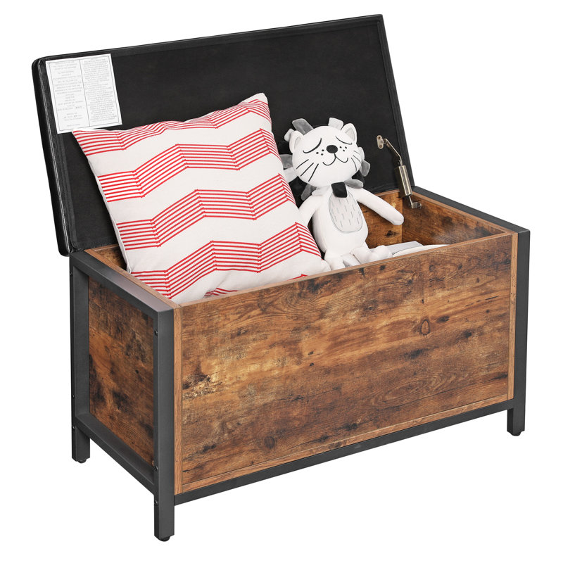 Saear Storage Bench, Rustic Brown/Black