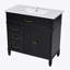 Meuble-lavabo 36 po avec lavabo, armoire de salle de bain noire avec tiroirs, cadre solide et panneau de fibres à densité moyenne, un paquet