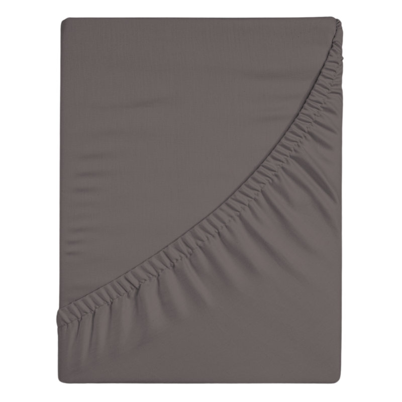 Drap-housse en coton 400 fils à densité de tissage 400, Très grand lit, Anthracite