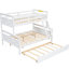 Lit simple superposé simple avec lit gigogne stable et de taille blanche-1556314480