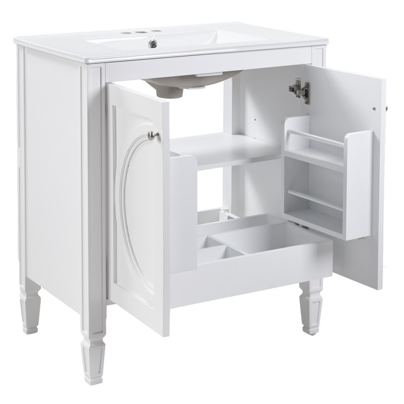 Meuble-lavabo blanc 30 po sans assemblage