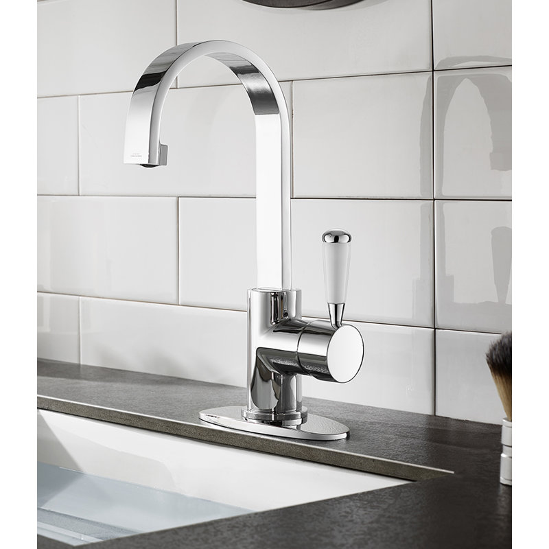 Kingston Brass Paris Single-Handle 1-Hole Deck Mount Bathroom Faucet with Push Pop-Up, Polished Chrome
