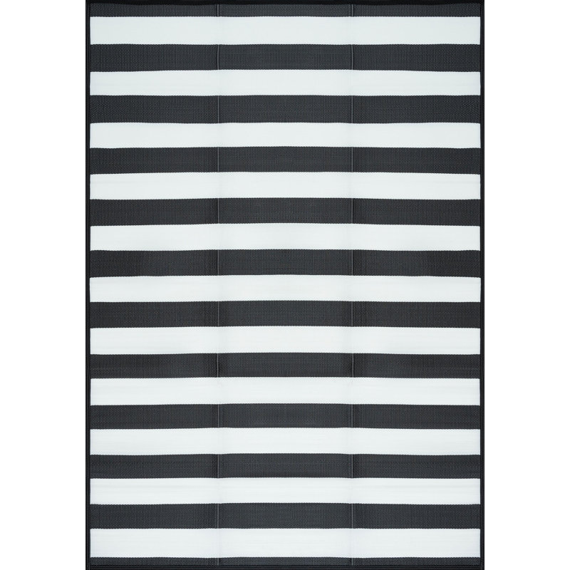 Azrielle Striped Indoor / Outdoor Rug, Rectangle 9' x 12'